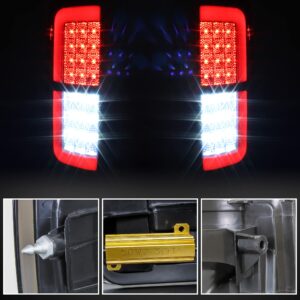 POKIAUTO Full LED Tail Lights for F150 15-20, Pickup Truck Smoked Black LED Taillights Rear Lamps Brake Parking Lights Assembly for Ford F-150 2015-2020 Accessories (2PCS)