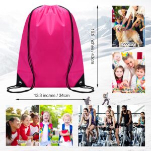 Shappy 100 Pcs Drawstring Backpack Bulk Sports Drawstring Bags Gym Cinch Bag Polyester Drawstring Bag for Men Women (10 Colors)