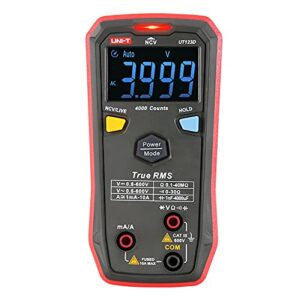 smart digital true rms multimeter ut123d, dc voltage 600v, ac voltage (v)600v, dc current (a) 10a, ac current (a) 10a, resistance (Ω) 40mΩ, capacitance (f) 4000μf