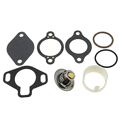 Jofynzo Thermostat Kit 160 Degree 807252Q5 and Gaskets Sleeve 23-806922 for Mercury for Marine for Mercruiser 4.3 5.0 5.7 V6 V8 Engine Replace 807252T5 807252T8 23806922 ‎ 807252T 5