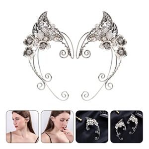 Holibanna Elf Ear Cuffs for Women Elf Fairy Earrings Cuff Wrap Clip on Filigree Earrings for Halloween Costume Cosplay Wedding Party Jewelry (D)