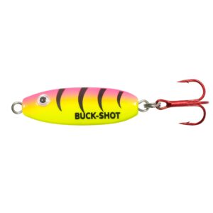 northland fishing tackle buck-shot ice fishing rattle spoon, bubblegum tiger, 1/8 oz, 1/cd