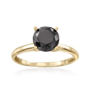 Ross-Simons 2.00 Carat Black Diamond Solitaire Ring in 14kt Yellow Gold. Size 7