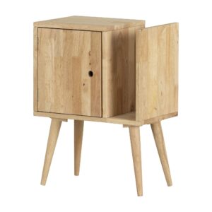 south shore kodali solid end table with storage, natural wood