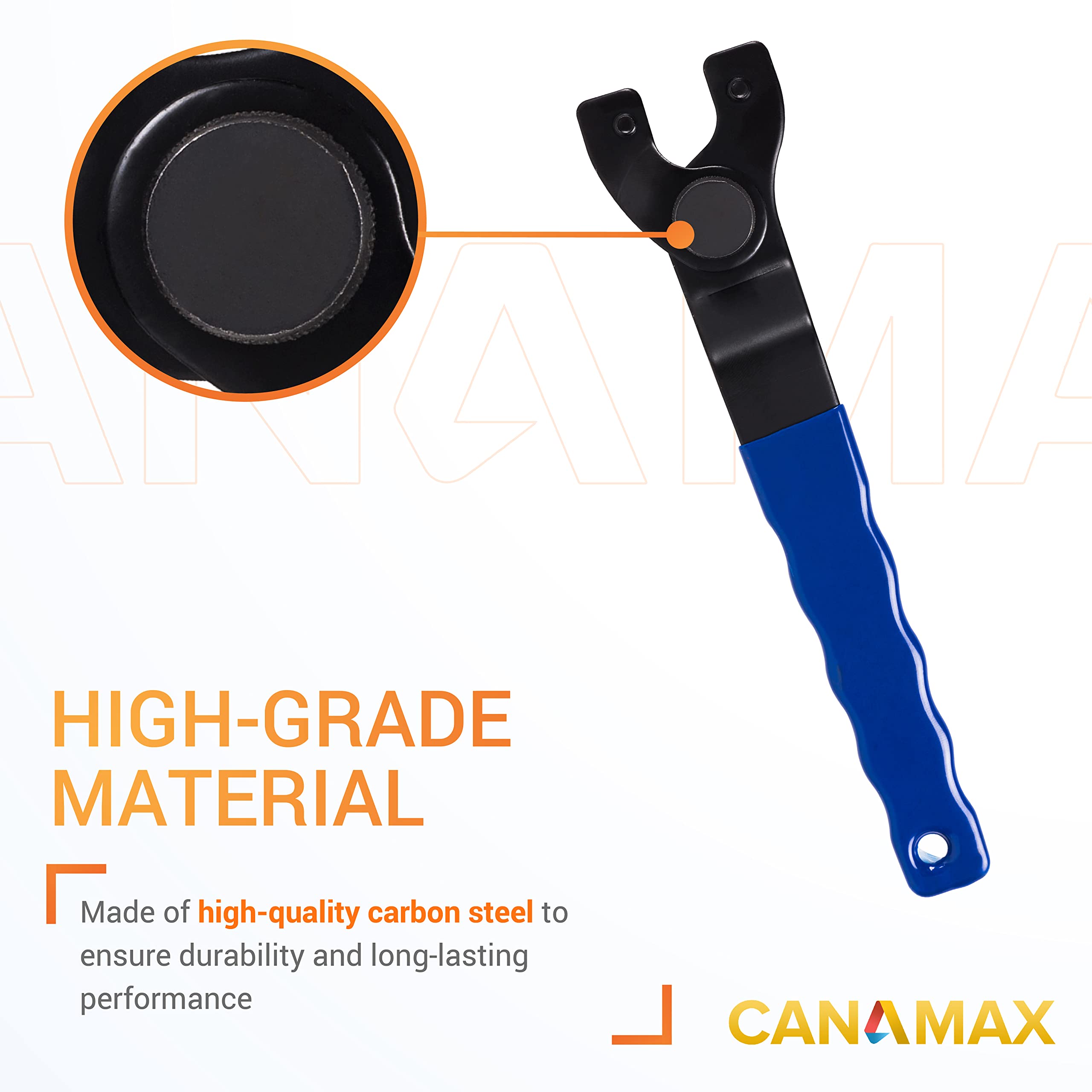 Canamax SEWA20 Adjustable Lock-nut Grinder Wrench Premium Replacement Part - Compatible with Dewalt Bosch & other Grinders (1-3cm)