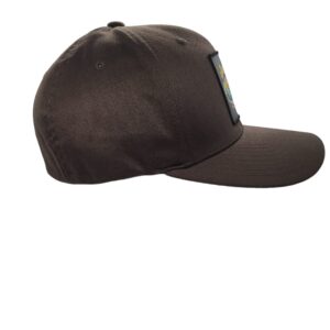 Fitted Hat - Mountain Bike Flexfit Hat with Just Ride Woven Patch (Brown, L/XL)