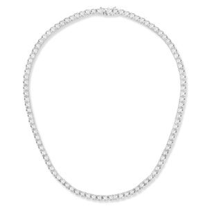 gemsme 4.0mm cz tennis necklace, 18k white gold plated 4.0mm round cubic zirconia classic tennis necklace 16 inch