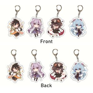 SUREHOME Genshin Impact Keychain set,29 Pack Acrylic Genshin Impact Figure Keychain Cute Feature Design Keyring Exquisite Anime Keychains Genshin Impact Merch Hu tao Ganyu Venti Childe Klee