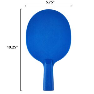 Plastic Table Tennis Paddles - Pong Racket - Indoor Sport Equipment & Accessories for Kids, Family, & Home Game Room - Available in Red, Green, Blue, Yellow, Purple, and Orange (Blue)