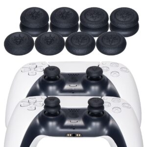 Pandaren Grip Texture Silicone Skin for PS5 Dualsense Controller x 1 Camouflage blue with Pro Thumb Grips x 8