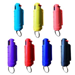 pepper spray keychain belt clips- maximum heat strength oc with dye- combo safety key chain