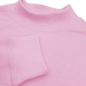 Orchidays Women's Mock turtleneck Long Sleeves Sweatshirts Casual Basic Lightweight Top Loose Fit Rib Pocketed Pullover (Pink,Large,US,Alpha,Adult,Female,Large,Regular,Regular)