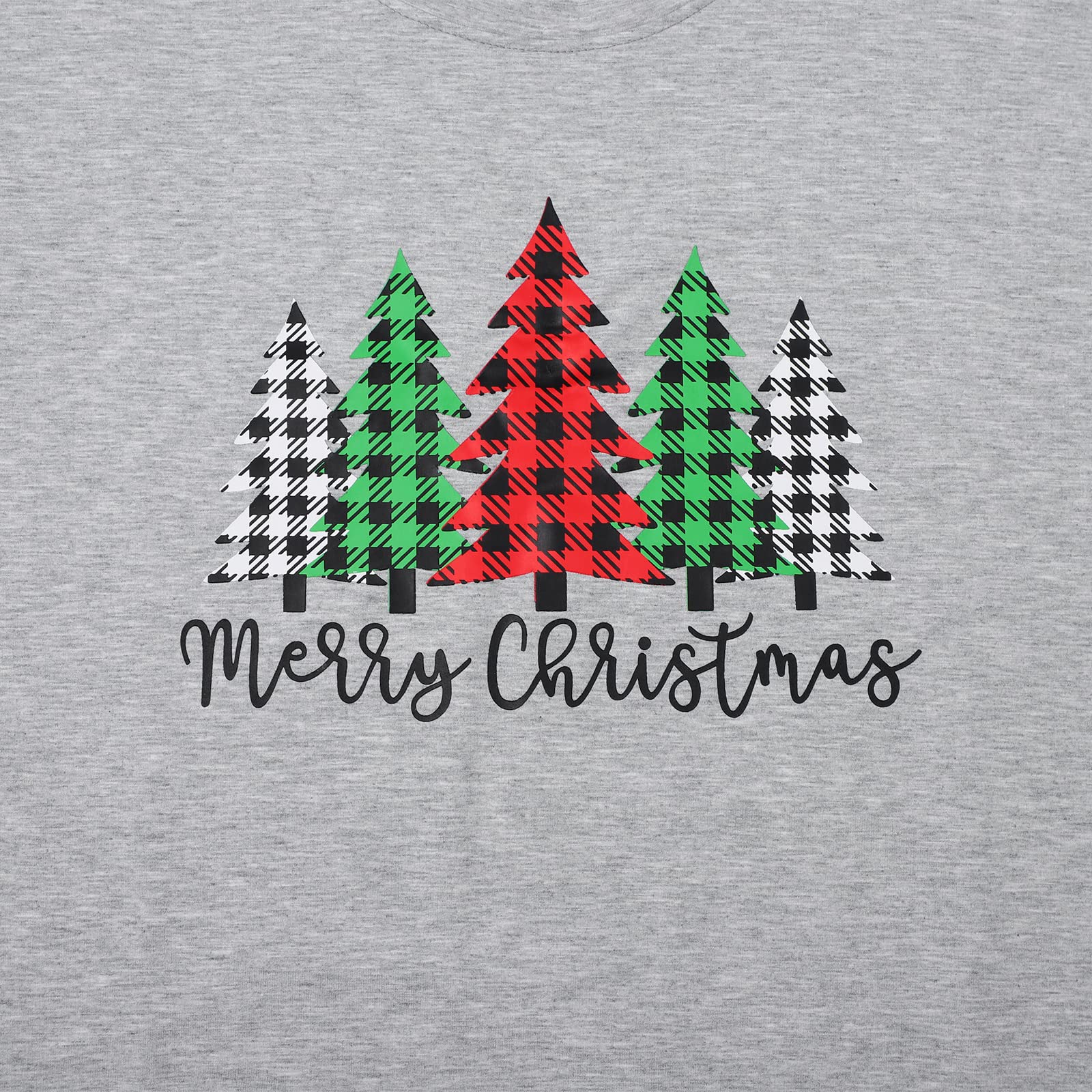 Merry and Bright Shirt Women Funny Leopard Printed Plaid Christmas Trees Long Sleeve Sweatshirts Xmas Graphic Tees