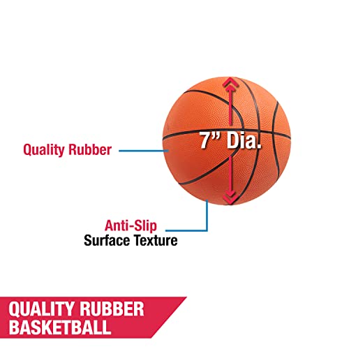 Hall of Games Size 3 Basketball, Indoor & Outdoor 3-Pack, 7-inch Diameter Durable Rubber Ball, Perfect for Arcade Games