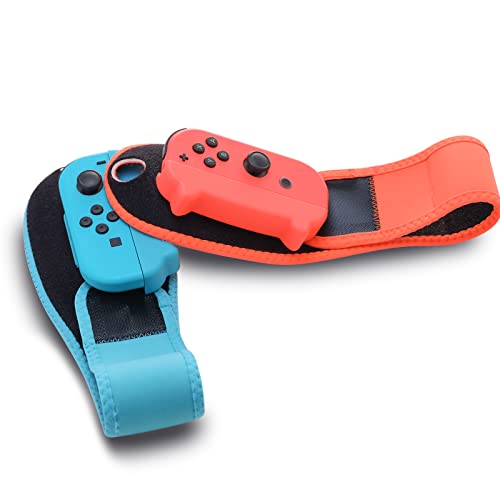 NANANINO Switch Boxing Grips, Switch Wrist Strap Compatible with Nintendo Switch Boxing Game and Switch Dance Game - Blue and Red (2 Packs)