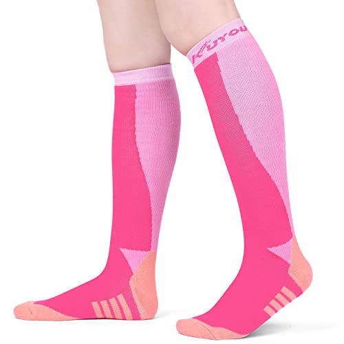 KUYOU Ski Socks Women Men, 3 Pair Extra Thick Warm Snow Winter Skiing Socks Long Knee High Snow Snowboarding Skiing Socks