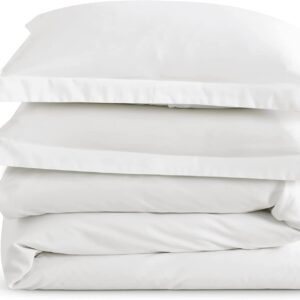 LinenHouse Premium Quality 3-Piece Duvet Cover Set with Zipper Closure & Corner Ties,Solid 1000-TC Ultra Soft Pillow Shams 100% Egyptian Cotton (Super King Plus(120x120), White)