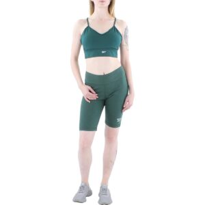 Reebok Women's Standard Active Bike Shorts, Forest Green Melange/Light Green Logo, Small