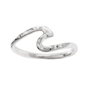 aloha jewelry company sterling silver hawaiian hammered wave ring stackable wedding eternity band, sizes 4-10 (9)