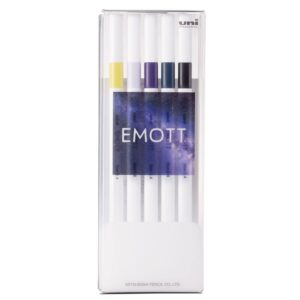 uni emott 5 colors set no.11, midnight color (pemsy5c.no11)