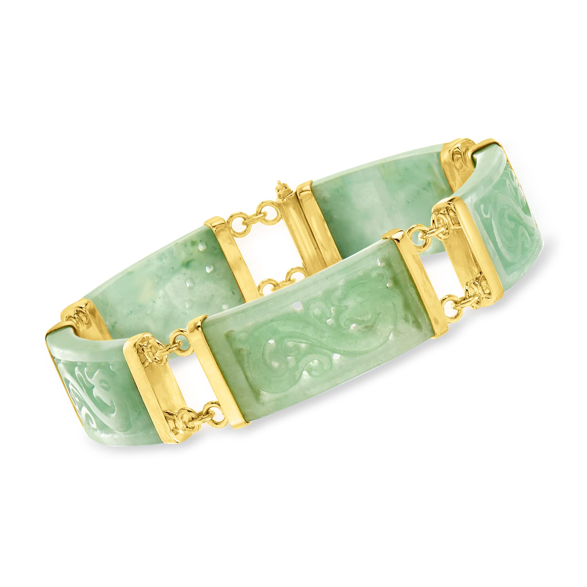 Ross-Simons Jade Dragon Bracelet With 18kt Gold Over Sterling. 7 inches