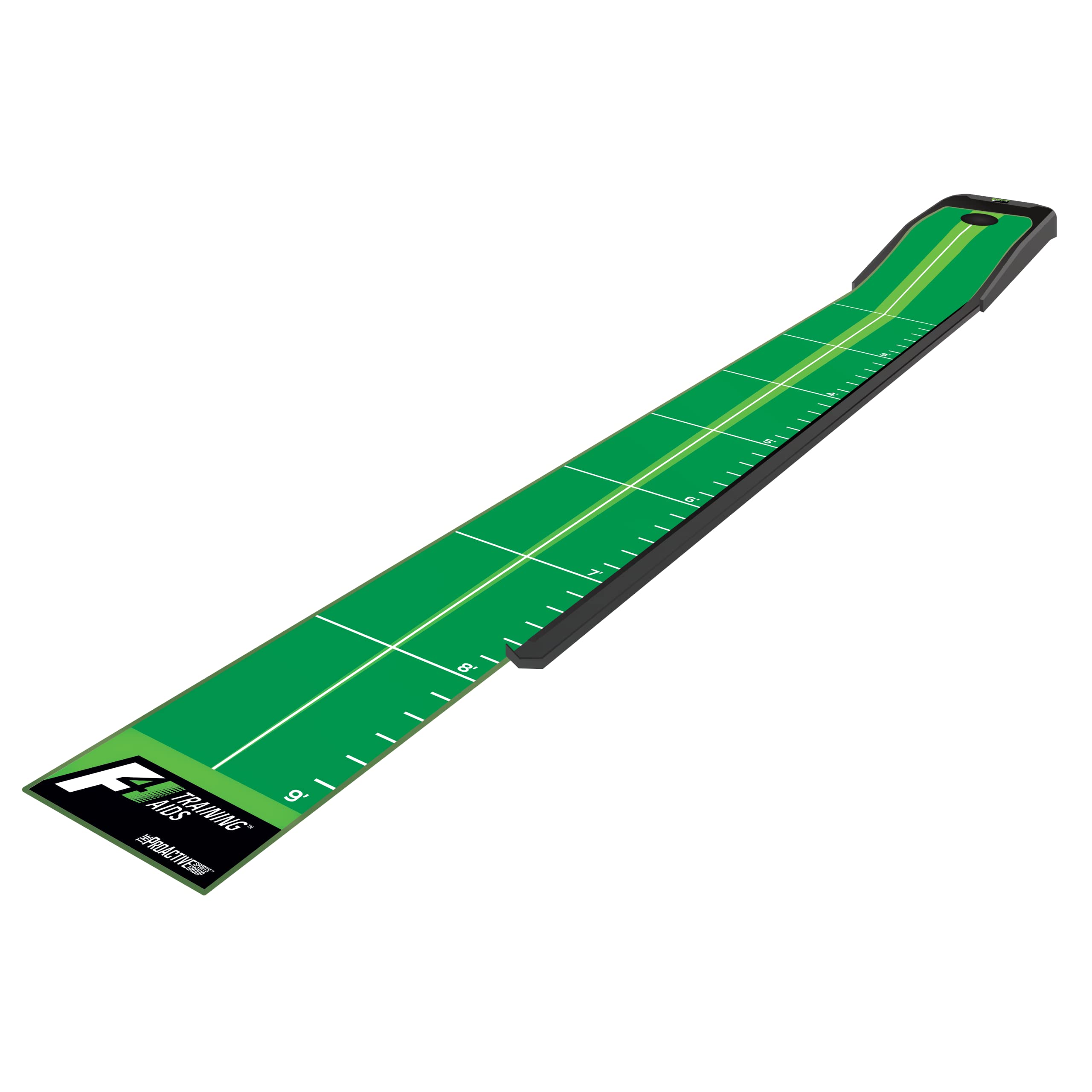 ProActive Sports | F4 Multi-Break Putting Green | 10 ft | Putting Mat with Slope, Auto Ball Return Track, and Alignment Guides for Indoor & Outdoor Practice | Training and Games Included