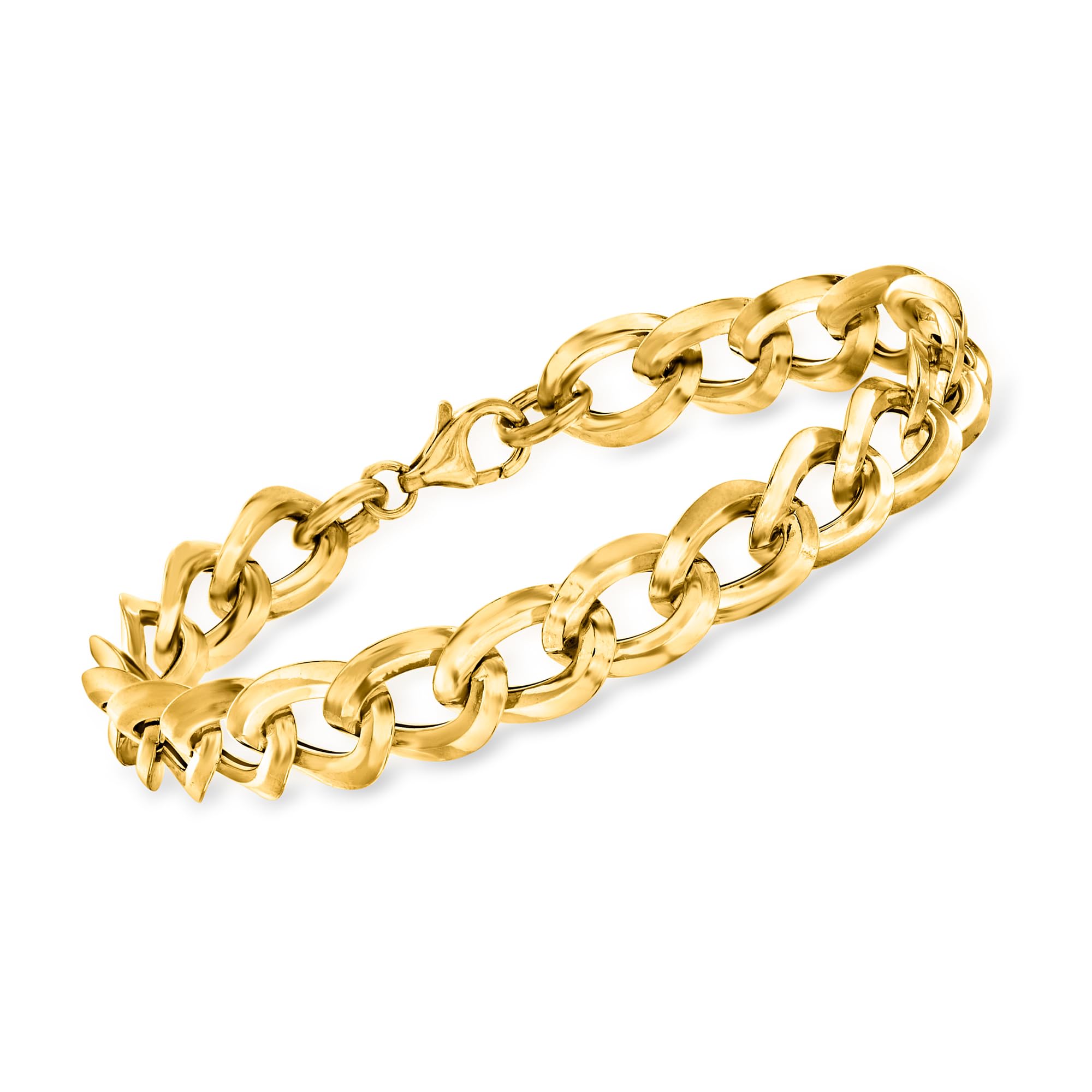 Ross-Simons Italian 18kt Yellow Gold Curb-Link Bracelet. 7 inches