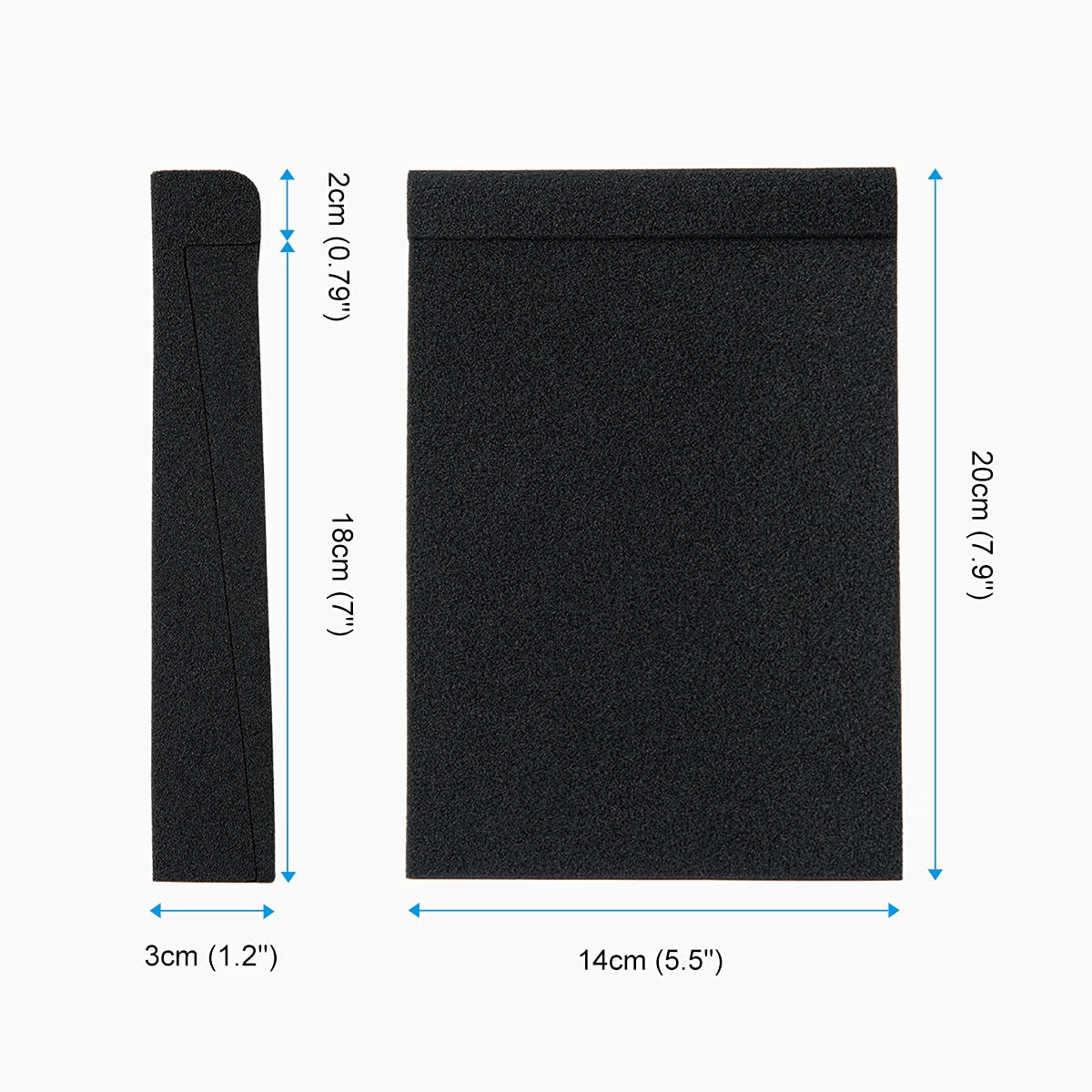 SS5 Studio Monitor Isolation Pads, High-Density Acoustic Foam Tilted Tabletop & Desktop Speaker Stands for Midsize Bookshelf Computer Speakers, Prevent Vibrations & Fits most Speaker, Black - Pair