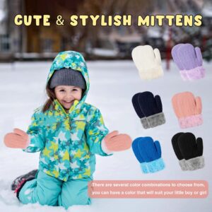 3 Pack Baby Mittens for Toddler Girls Boys, 2 Size Winter Mitten Gloves for Baby Infant Newborn Kids, Unisex Warm Fleece Lined Gloves Hand Mittens for Cold Weather-11