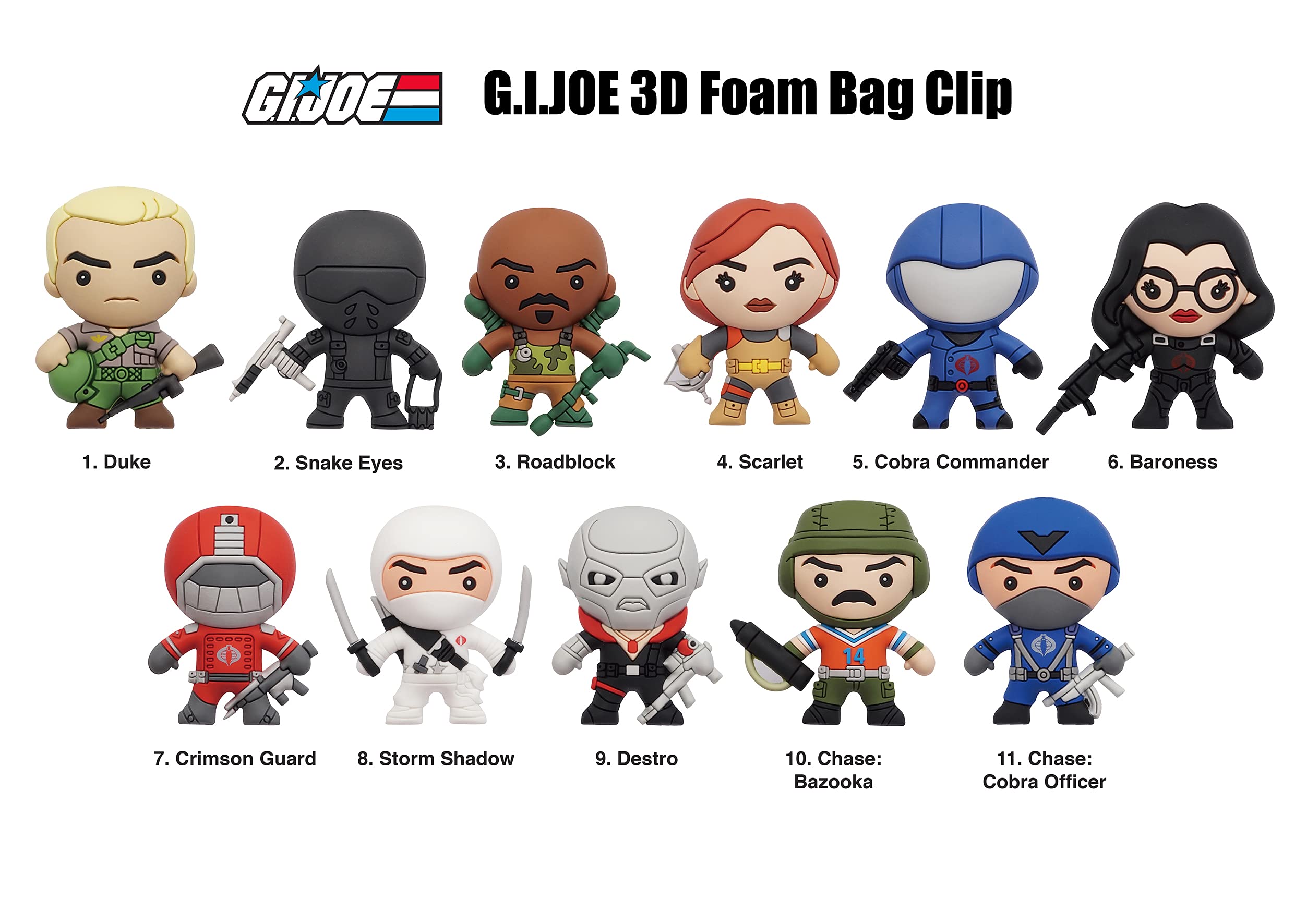 Monogram G.I. Joe 3D Foam Bag Clip in Blind Bag,Multi Color,Standard