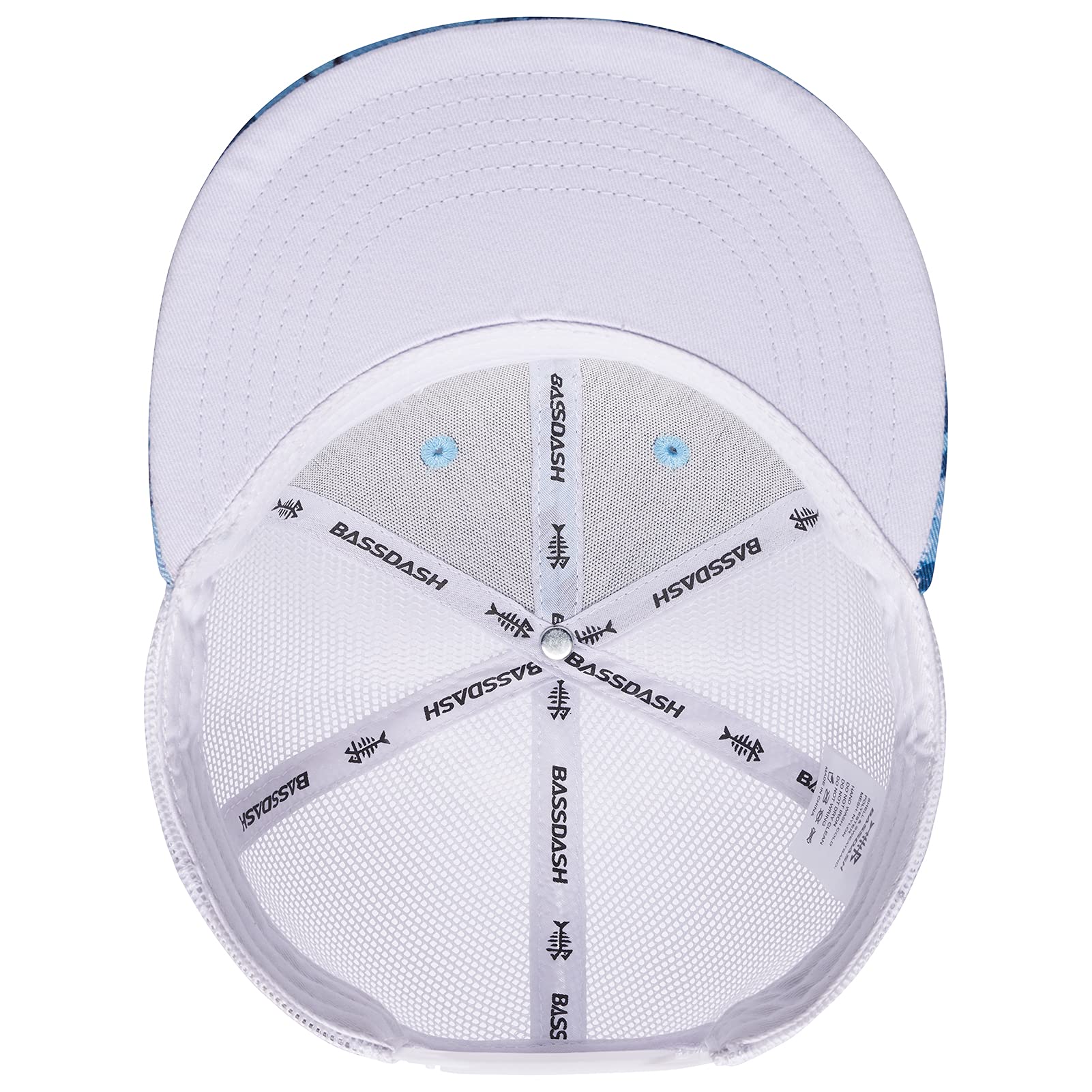 BASSDASH Flat Brim Trucker Cap Adjustable Snapback Hat Mesh Back for Men Women