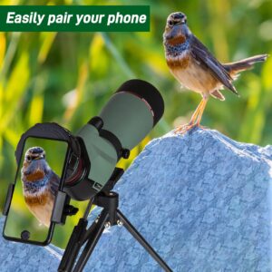 Gosky Spotting Scope, 20-60x60 Spotting Scopes for Target Shooting & Hunting & Bird Watching, BAK4 High Definition, Angled Spotter Scope with Tripod, Phone Adapter, Carrying Bag