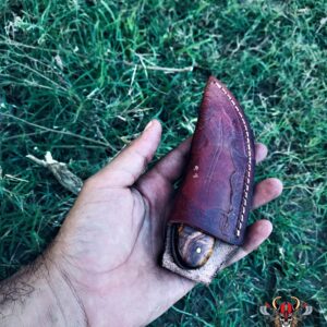 SDM Custom Handmade Hunting Knife Bush craft Knife Damascus Steel Survival Knife EDC 5'' Overall Walnut Wood With Sheath