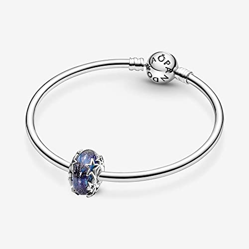 Pandora Galaxy Blue & Star Murano Charm Bracelet Charm Moments Bracelets - Stunning Women's Jewelry - Gift for Women - Made with Sterling Silver