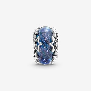 Pandora Galaxy Blue & Star Murano Charm Bracelet Charm Moments Bracelets - Stunning Women's Jewelry - Gift for Women - Made with Sterling Silver