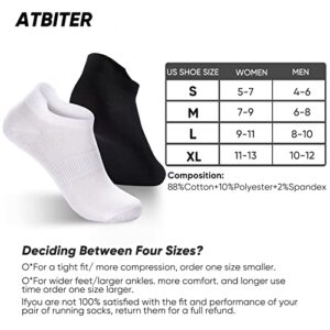 ATBITER Ankle Socks Womens and Men Thin Athletic Running Low Cut No Show Socks With Heel Tab 6/10-Pairs