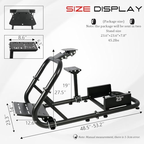 Marada Racing Sim Cockpit Stand 50mm Large Round Tube Fit for Logitech G27 G923 G920,Fanatec,Thrustmaster, Racing Simulator Cockpit, Seat,Streering Wheel,Pedal,Handbrake Not Included