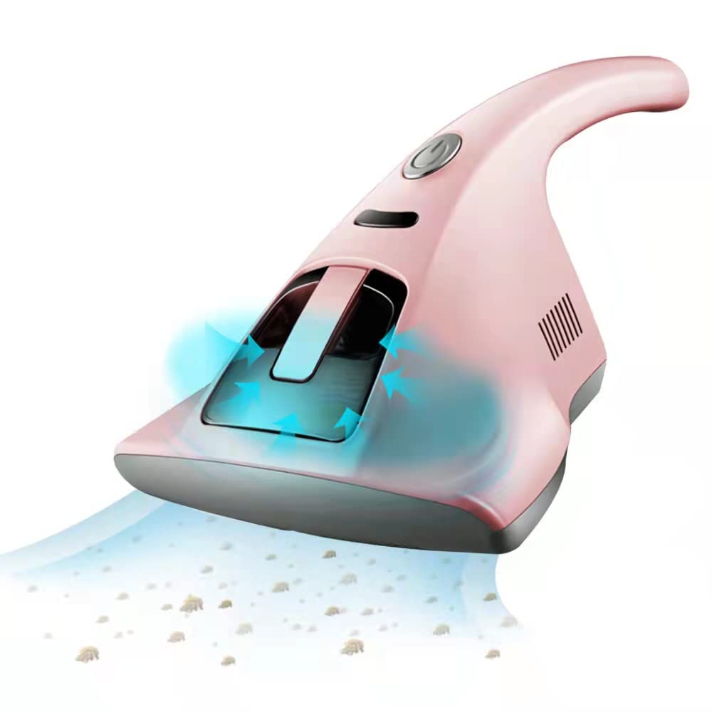 GoMite Bed Vacuum Cleaner,Handheld Vacuum Cleaner for Bed Sofa Mattress Pillows Cloth Sofas Carpets Cleaning Pink