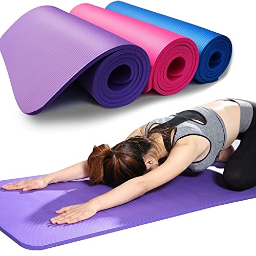 Yoga Mat Anti-skid Sports Fitness Mat 6MM Thick EVA Comfort Foam yoga matt for Exercise, Yoga, and Pilates Gymnastics mat (6mm-blue)