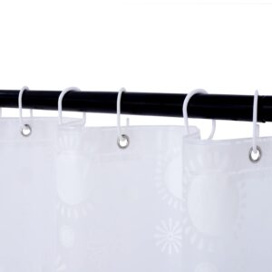 RAY STAR Plastic PEVA Shower Curtain Liner with Hooks, Sun Pattern Stall Vinyl Shower Liner Waterproof Bathroom Decor 70X72 Inch (Signature Delivery)