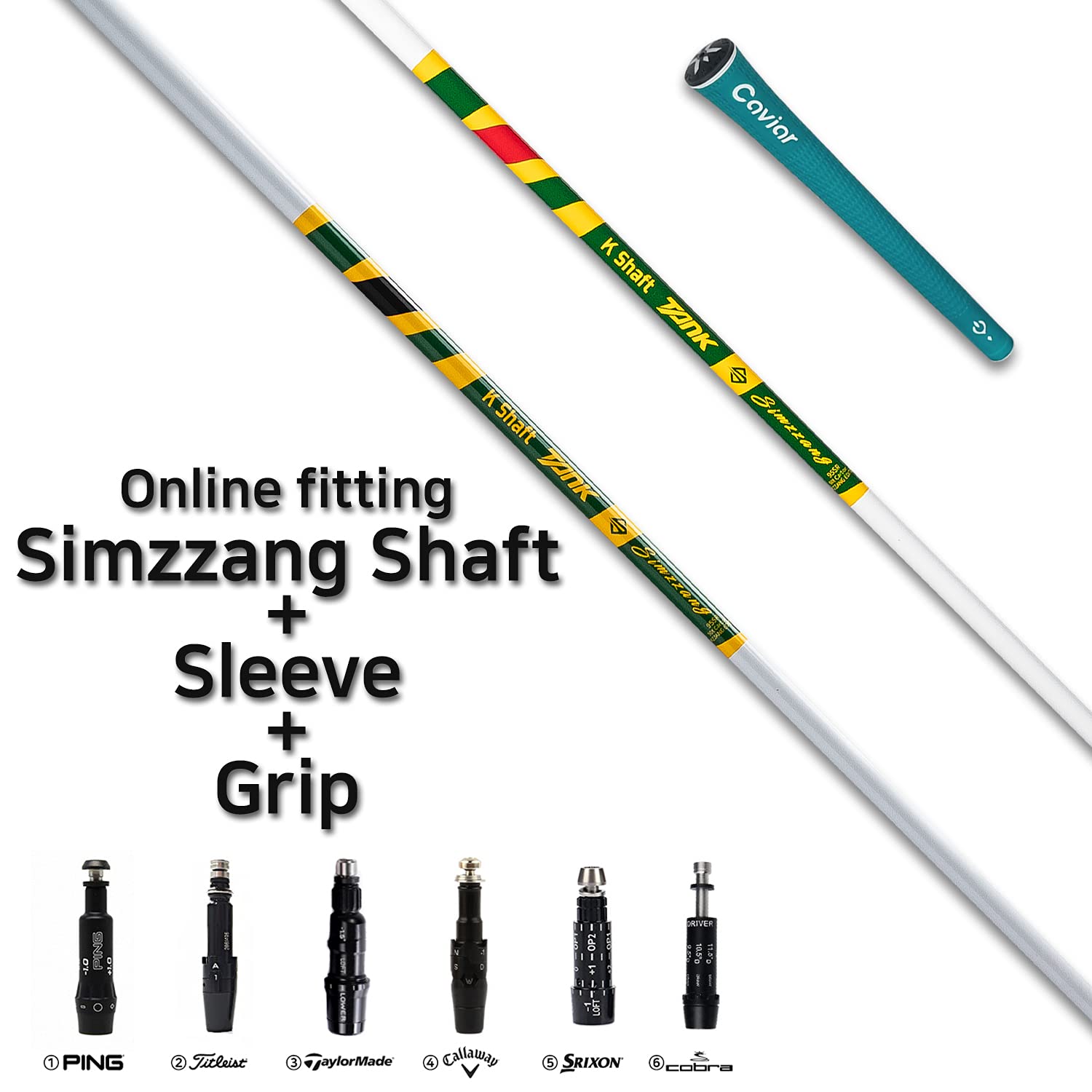 90 Ton Golf Driver Shaft Simzzang Edition, Caviar Grip for Man 50 / 46g (Caviar Grip for Man 46g, PING 410,425, 96X, 45.75 inch, 1, Man)