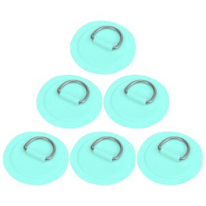 x autohaux 6pcs d ring patch pvc stainless steel round shape d ring pad for inflatable boat kayak canoe deck green