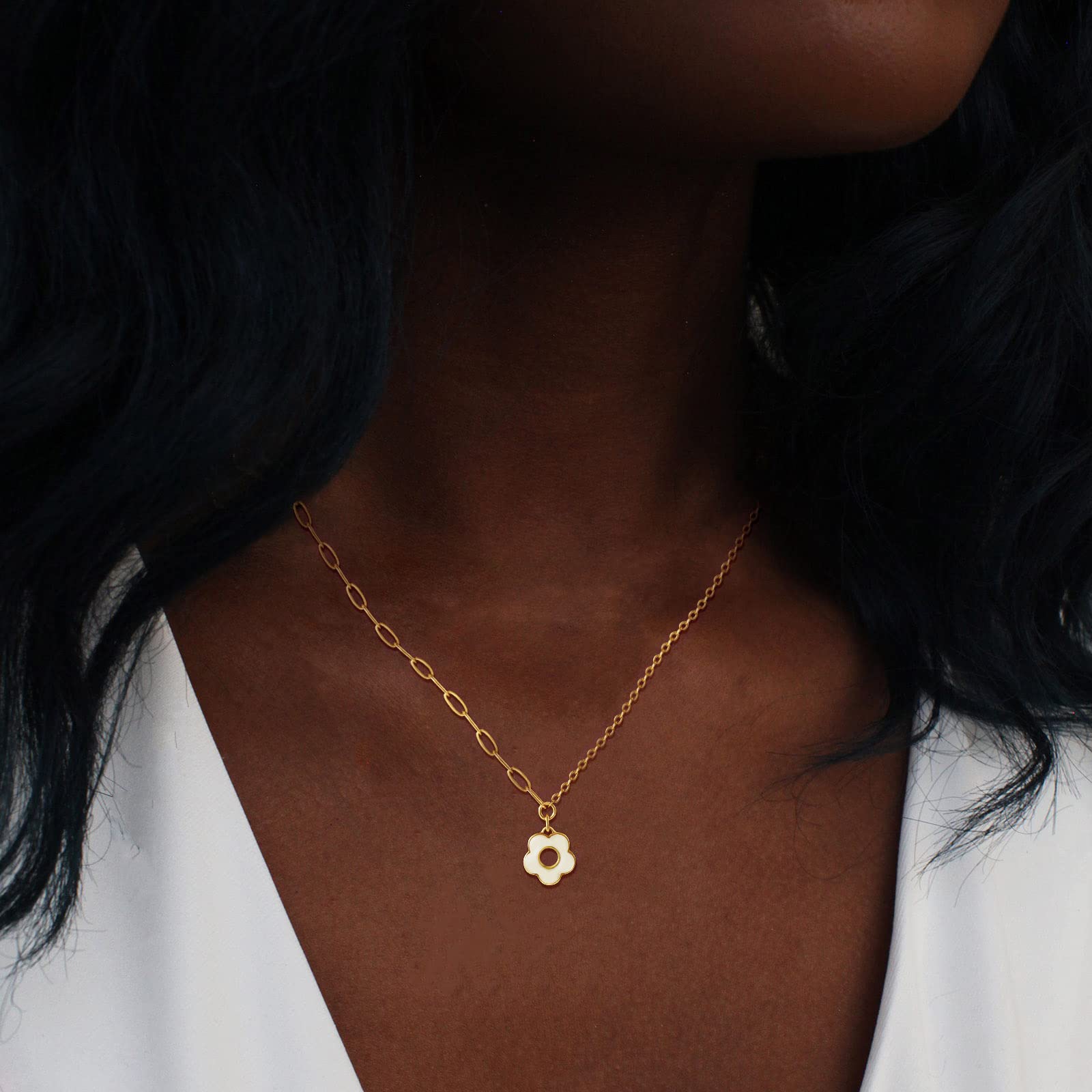 LANE WOODS Dainty Gold Necklaces: Pendant Necklace for Women Trendy Long Gold Plated Cute Choker Necklaces for Women Mom Female FriendTrendy Jewelry Gifts