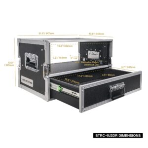 Sound Town 4U Rack Case with 2U Rack Drawer for 19" Amps/Mixers/Microphone Receivers (STRC-4U2DR)