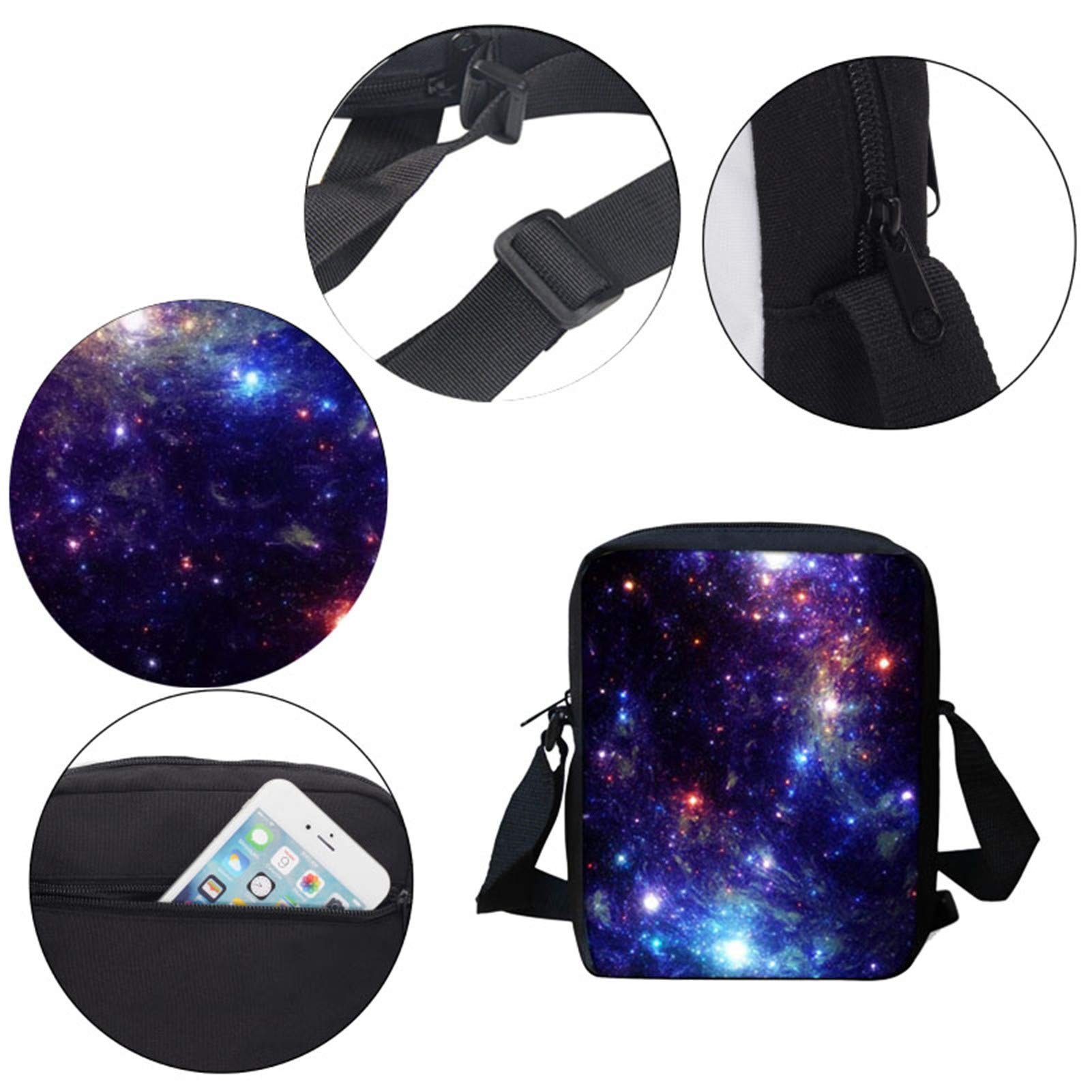 Upetstory Galaxy Women Kids Small Shoulder Bag Girls Boys Daily Bookbag Crossover Bags Handbag for Travel Holiday Outdoor Shopping