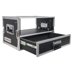 Sound Town 4U Rack Case with 2U Rack Drawer for 19" Amps/Mixers/Microphone Receivers (STRC-4U2DR)