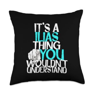 Custom Ilias Gifts & Accessories for Men It's A Ilias Thing You Wouldn't Understand Throw Pillow, 18x18, Multicolor