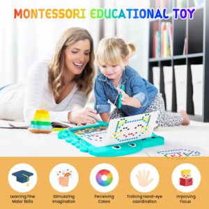 Busy Board Montessori Toy for 1 2 3 4 Year Old Toddlers - Preschool Learning Activities Sensory Board for Fine Basic Dress Motor Skills - Educational Travel Toys for Plane Car, Gift for Boys Girls