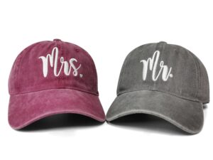 mr. and mrs. hats, embroidered baseball caps snapback hat, bride groom matching hats, bridal gift, newlywed honeymoon wedding gift, couples set