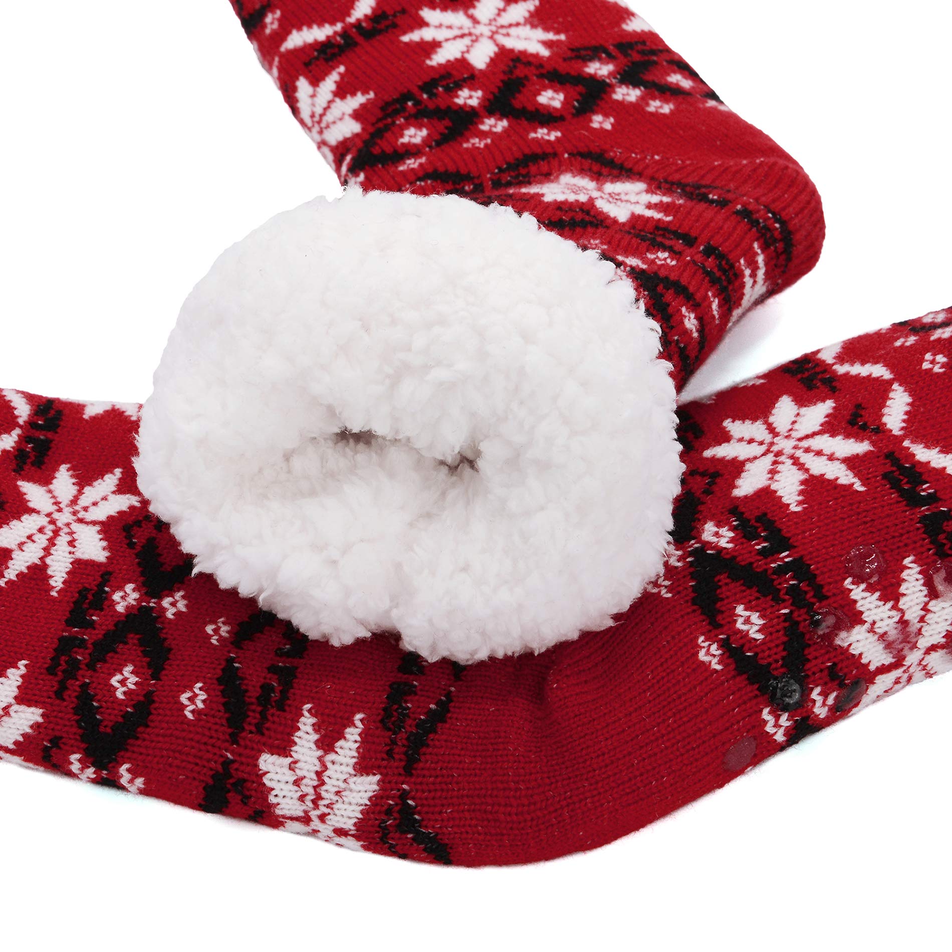 American Trends Christmas Slipper Socks Women Fuzzy Socks Gripper Non Slip Athletic Women's Cozy Socks Warm Winter Socks Red